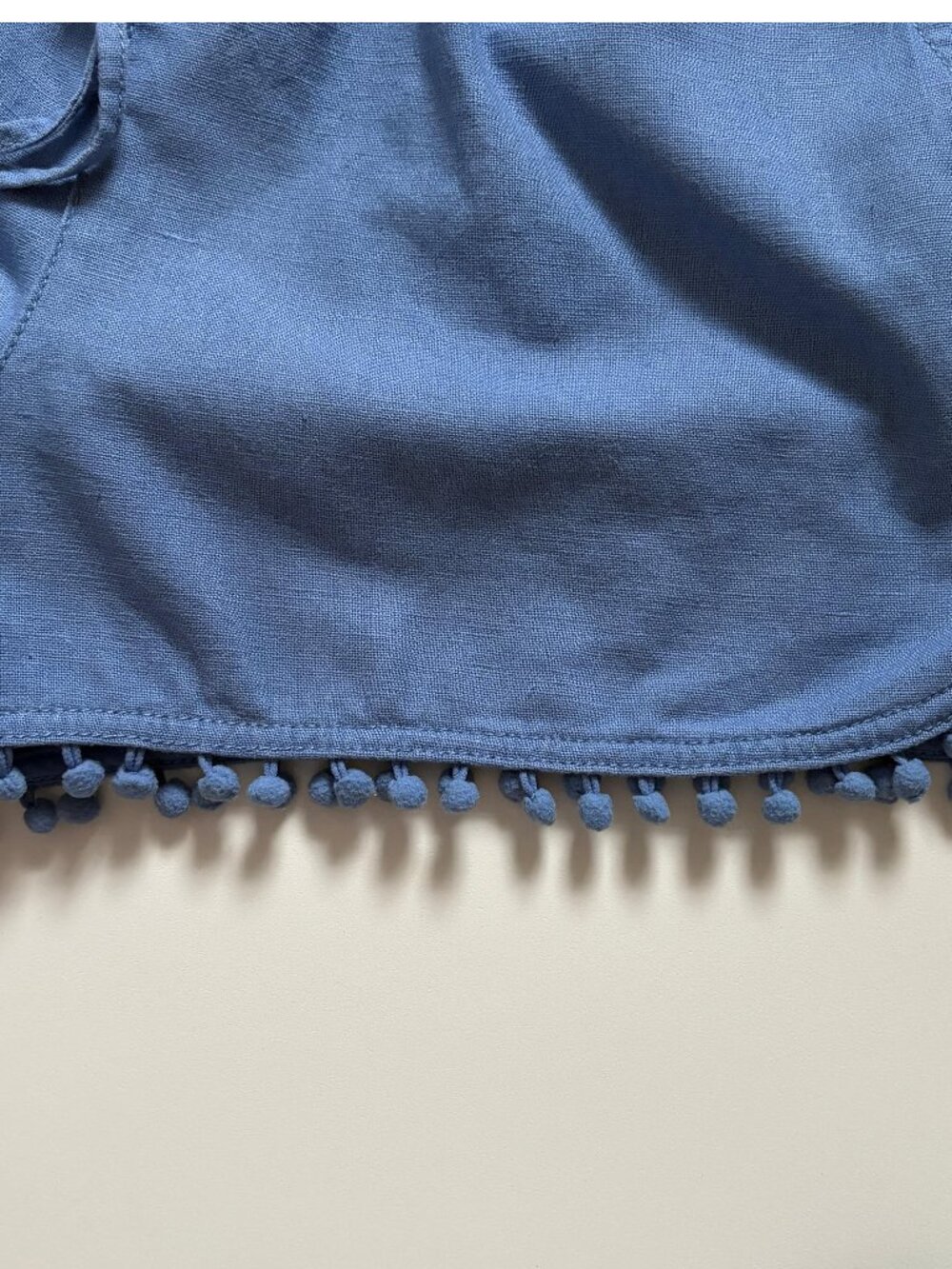 J Crew Pom Pom Shorts Pull On Linen Cotton Blend Blue 2.5 inch inseam - Picture 10 of 15